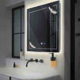 Espejo LED Cuadrado | Botones táctiles | Función antivaho | Luz blanca neutra - Reyze Seria Good Vibes Model 2